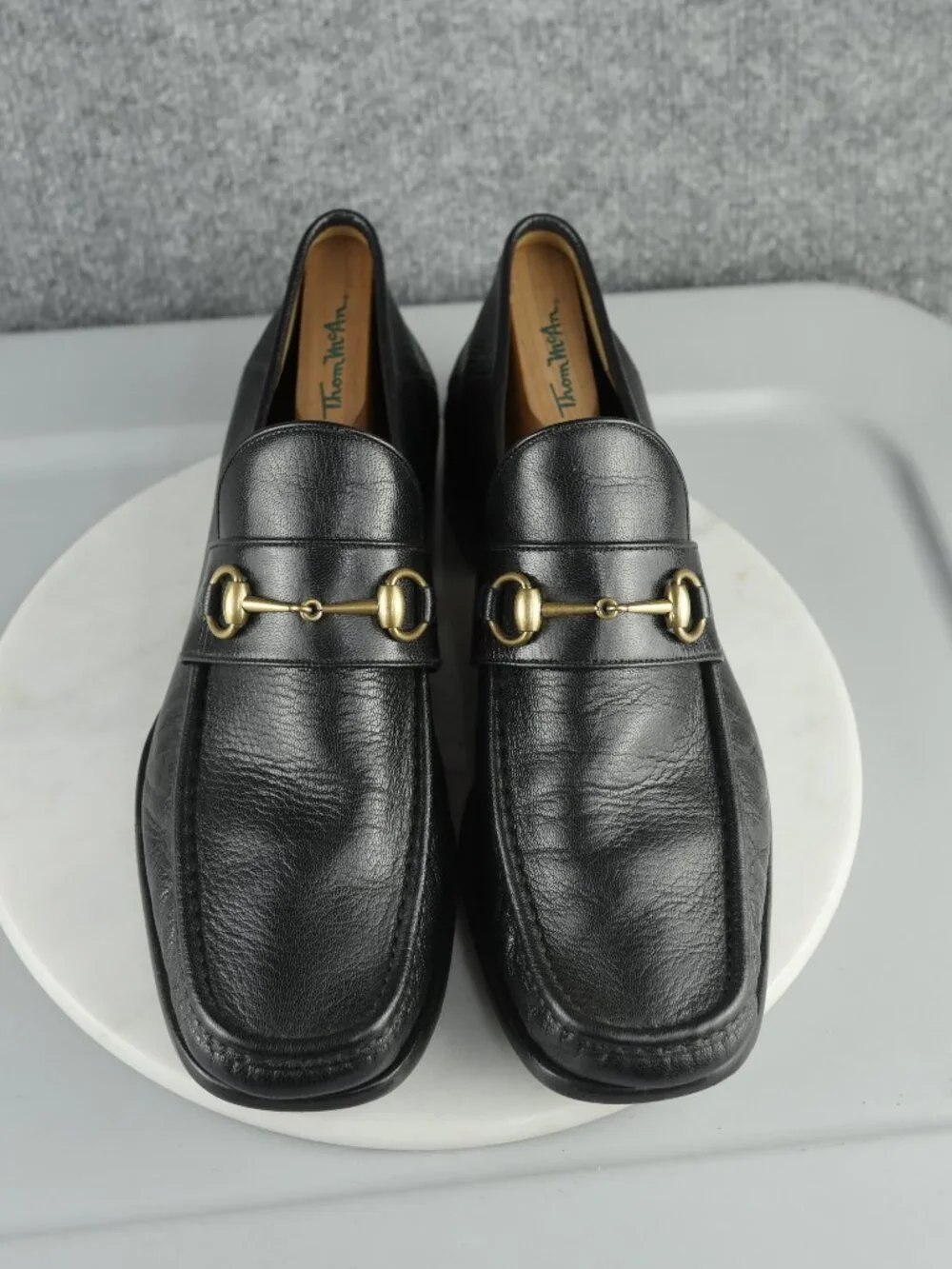 Gucci Men's Black Leather Horsebit Loafers Made in Italy Size 11.5 Slip On